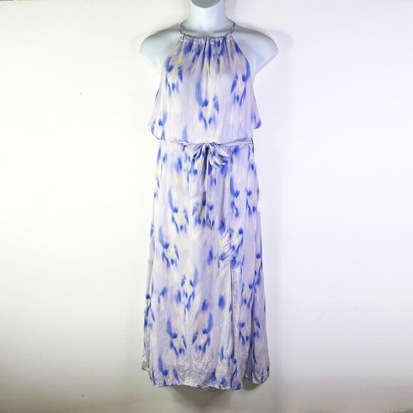 Cloth & Stone Dress Women XL Tie Dye Lavender Purple Halter Maxi Slit Boho Flowy - Picture 1 of 10